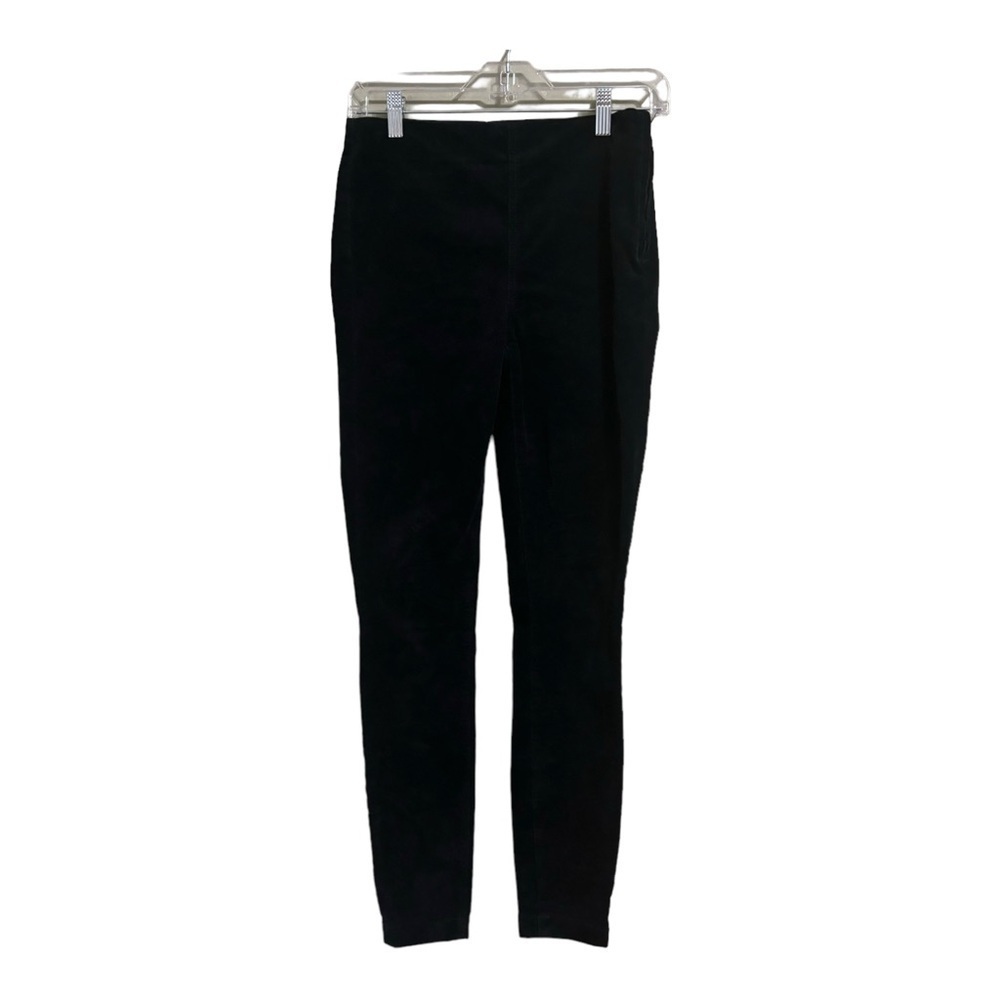 TORY BURCH Sz 25 Black Cord Slim Leg Ankle Pants - Picture 2 of 6